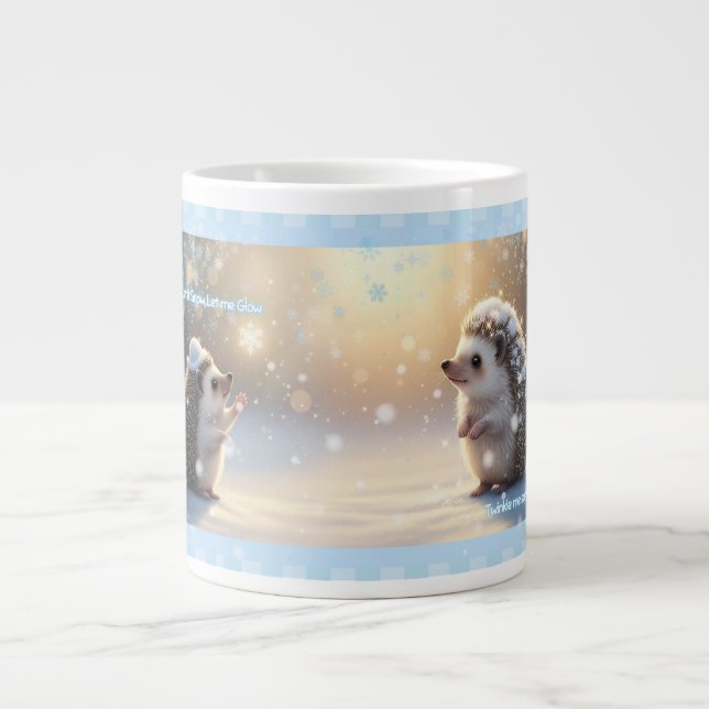 Taza De Café Gigante Winter Hedgehog Mug – Cute Snowflake  (Frente)