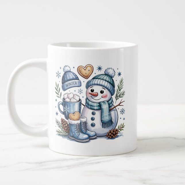 Taza De Café Gigante Winter Snowman Specialty Mug (Izquierda)