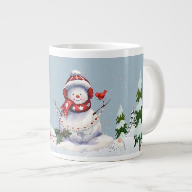 Taza De Café Gigante Winter Wonderland con Snowman Large Mug (Derecha)