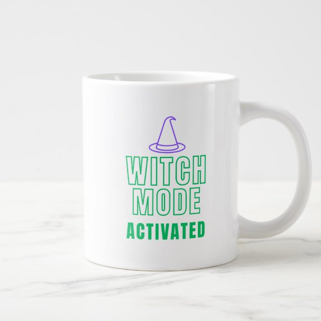 Taza De Café Gigante WITCH MODE ACTIVATED – Neon Halloween Mug (Derecha)