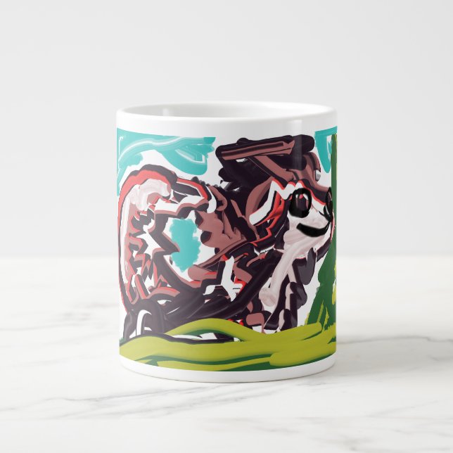 Taza De Café Gigante Wolf en primavera (Frente)
