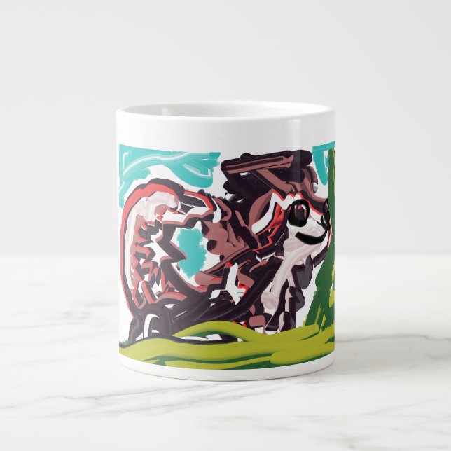 Taza De Café Gigante Wolf en primavera (Frente)
