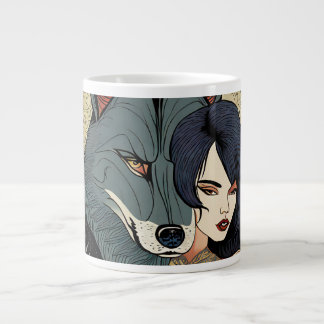 Taza De Café Gigante Wolf Geschenk Frau Jugendstil Russland Ornament