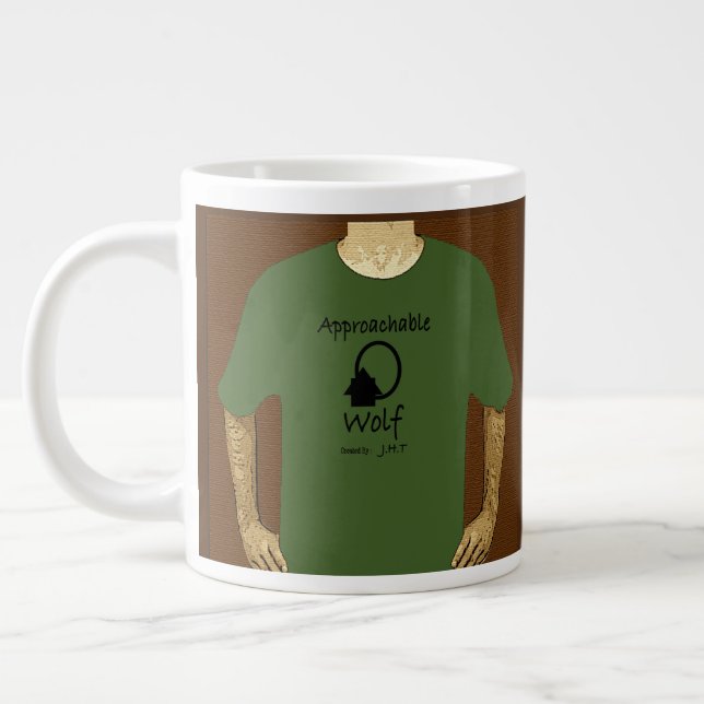 Taza De Café Gigante Wolf Mug Ft. Gráficos de J.H.T (Izquierda)