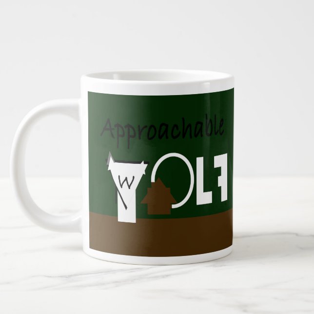 Taza De Café Gigante Wolf Mug Ft. Gráficos de J.H.T (Izquierda)