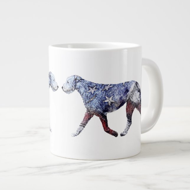 Taza De Café Gigante Wolfhound irlandés patriótico (Derecha)