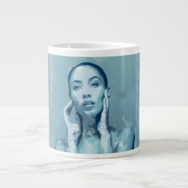 Taza De Café Gigante "Woman in Blue" Premium Canvas