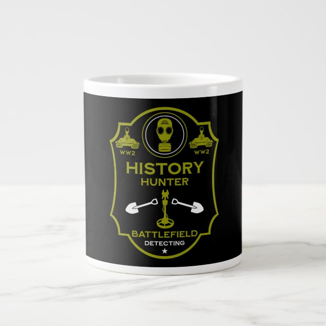 Taza De Café Gigante WW2 Trench Battlefield Metal Detectorist (Frente)