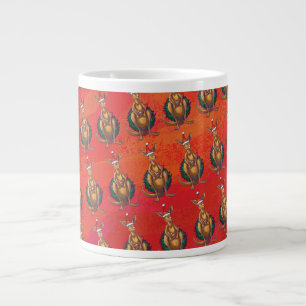 Taza De Café Gigante Xmas canguro en rojo