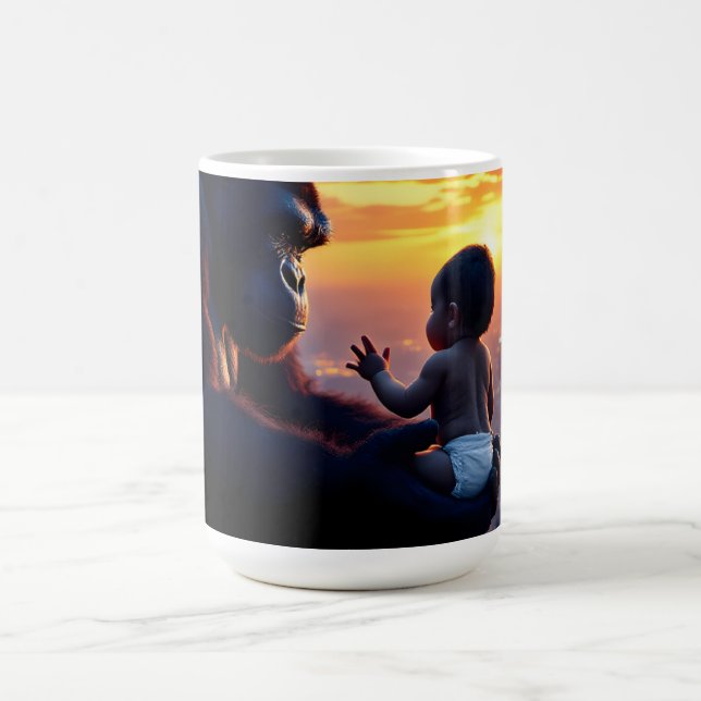 Taza De Café Gigante y bebé al atardecer. (Centro)