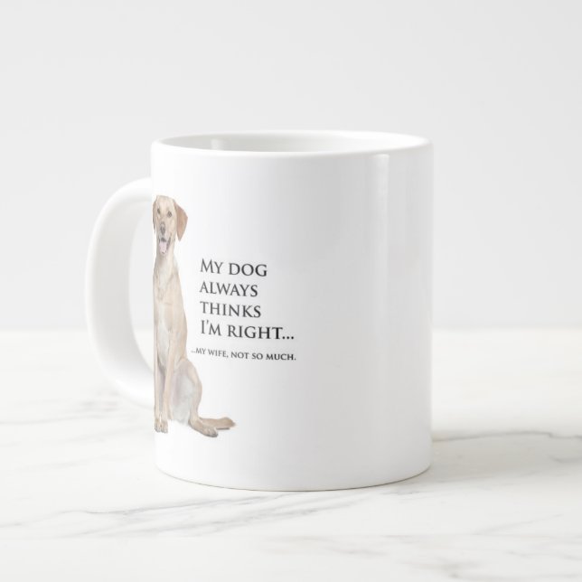 Taza De Café Gigante Yellow Lab v. Wife Jumbo Mug (Izquierda)