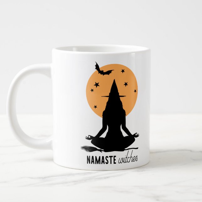Taza De Café Gigante Yoga contemporáneo de Halloween (Izquierda)