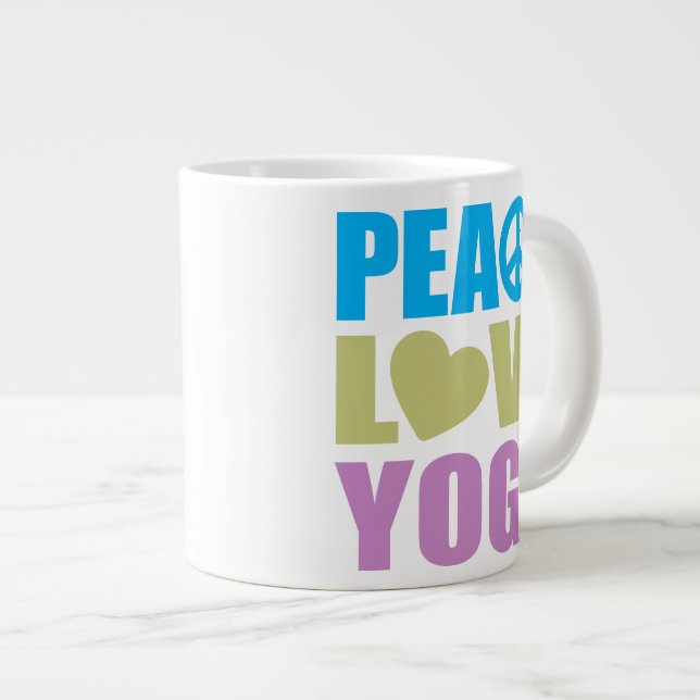 Taza De Café Gigante Yoga del amor de la paz (Derecha)