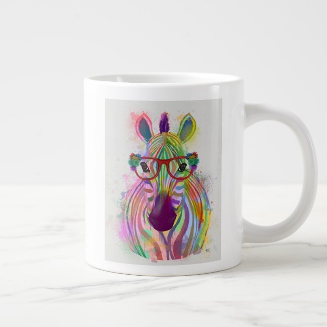 Taza De Café Gigante Zebra Rainbow Splash (Derecha)