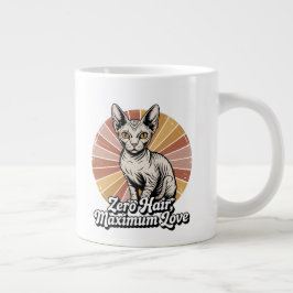 Taza De Café Gigante Zero Hair Maximum Love Sphynx Retro