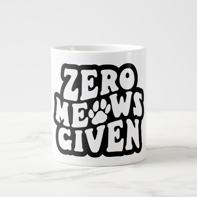 Taza De Café Gigante Zero Meds Dada Funny Cat Citas Mug (Frente)