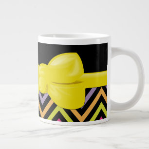 Taza De Café Gigante Zigzag colorido, Zigzag arcoiris, Chevron colorido