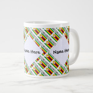 Taza De Café Gigante Zimbabue Bandera de Zimbabue Personalizada con mos
