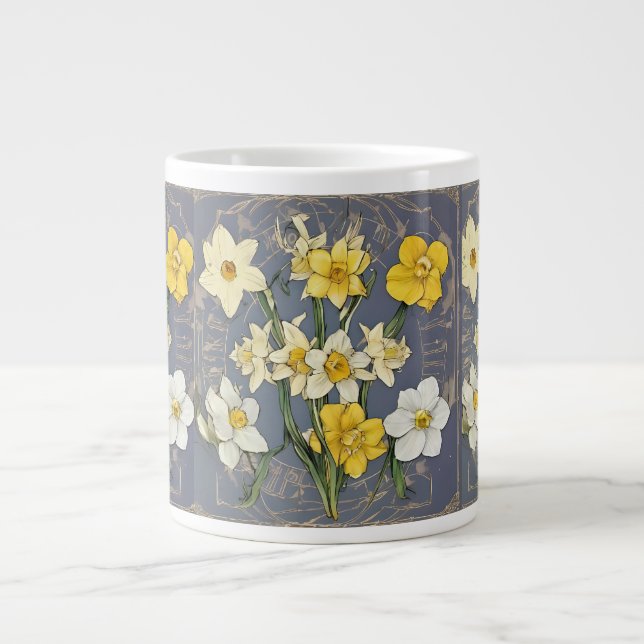Taza De Café Gigante Zodiac Birth Flower Personalized Mug (Frente)
