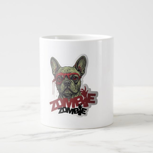 Taza De Café Gigante Zombie Frenchie (Frente)