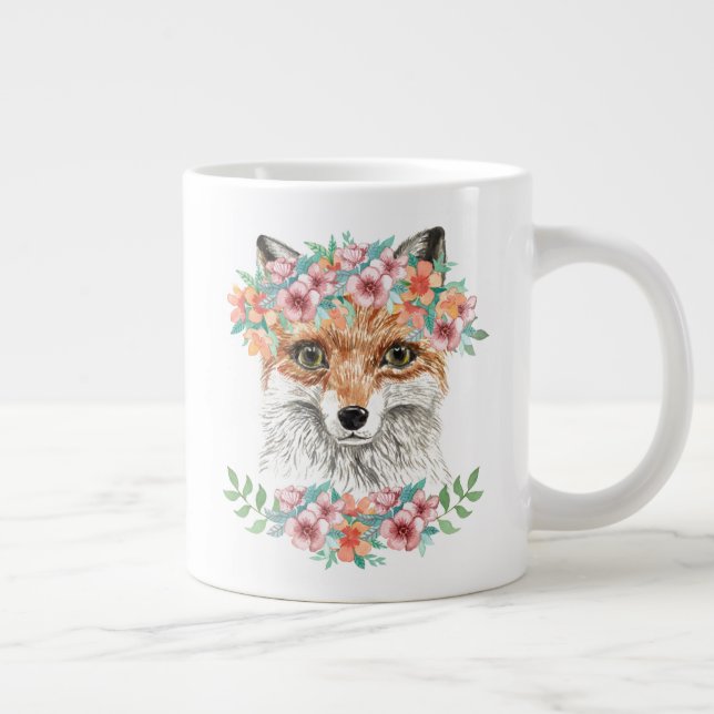 Taza De Café Gigante Zorro floral (Derecha)