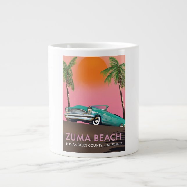 Taza De Café Gigante Zuma Beach Los Angeles California (Frente)