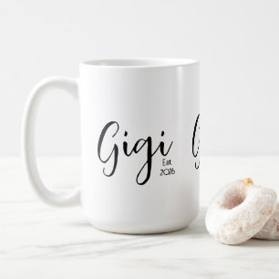 Taza De Café Gigi Establecida en Letra Negra
