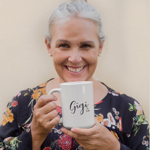 Taza De Café Gigi Establecida en Letra Negra