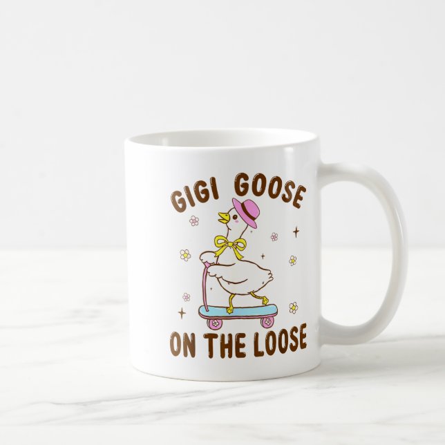 Taza De Café Gigi Goose On The Loose Funny Birthday Matching Fa (Derecha)