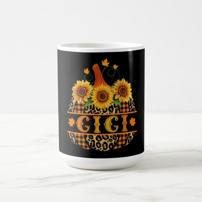 Taza De Café GiGi Pumpkin Leopard Print Sunflower Buffalo Tapad (Centro)