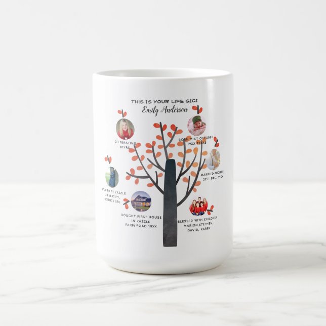 Taza De Café GIGI - Regalo de hitos de árbol familiar para la a (Centro)