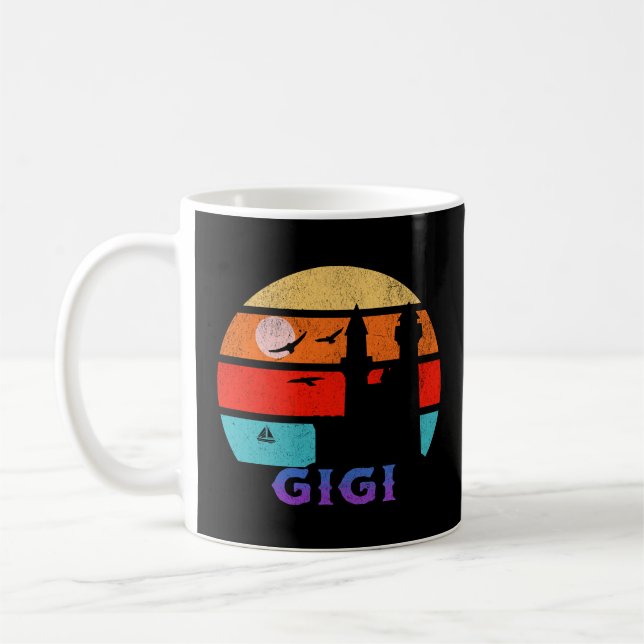 Taza De Café Gigi Retro Sunset Ocean Grandfather (Izquierda)