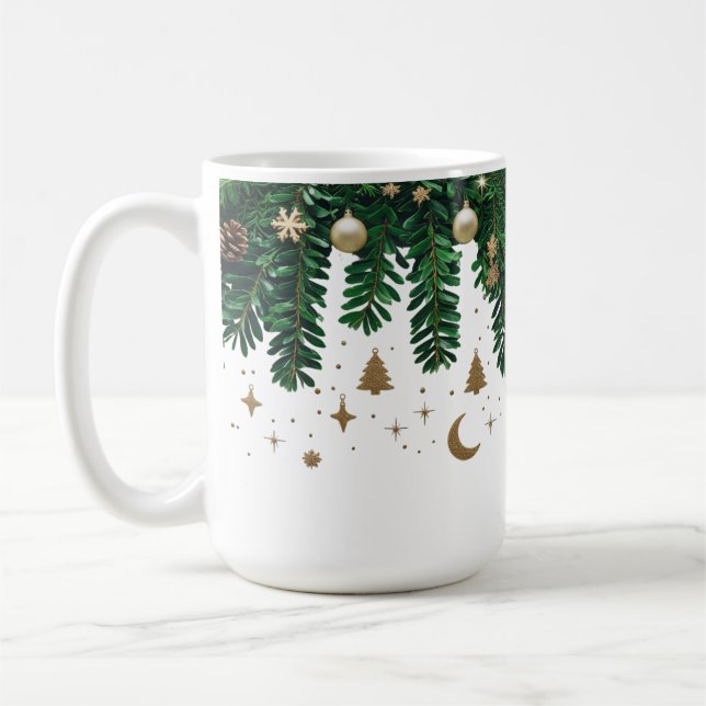 Taza De Café Gilded Winter Foliage Combo Mug - Premium Green (Izquierda)