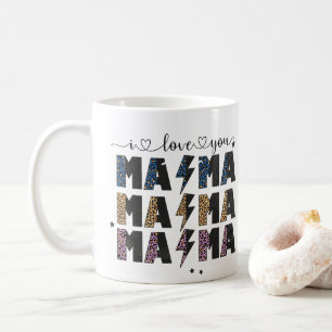 Taza De Café Giltter Mama Pattern Happy Madthers Day Mom