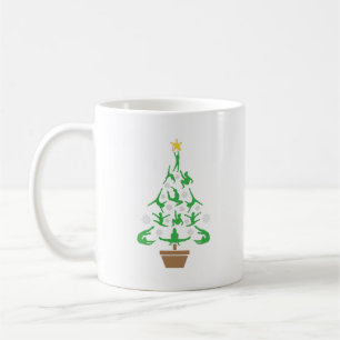 Taza De Café Gimnasia de niñas árbol de Navidad