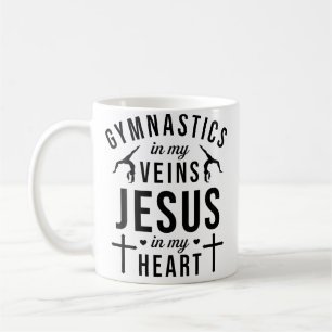 Taza De Café Gimnasia En Mis Venas Jesús En Mi Corazón Gimnasta