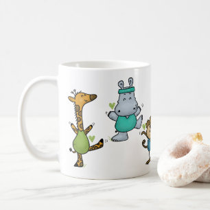 Taza De Café Gimnasio de la jungla Ejerciendo Animales