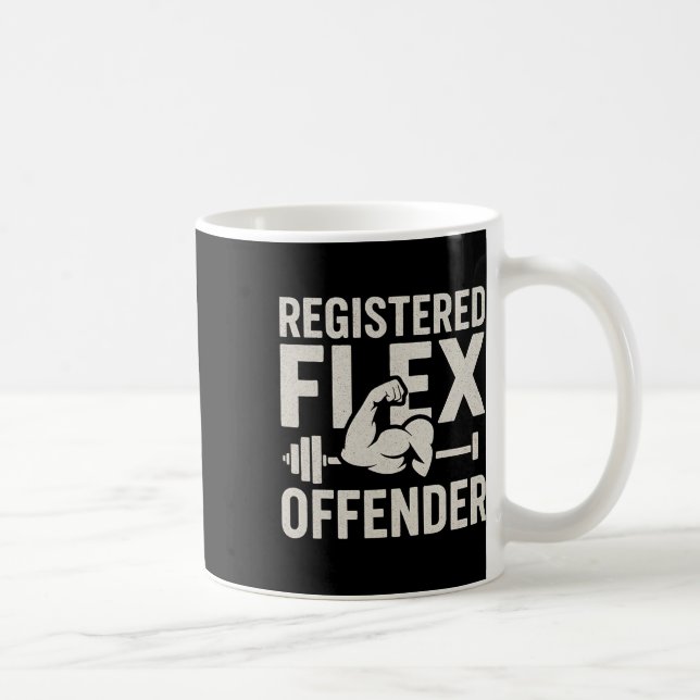 Taza De Café Gimnasio Funny Offender Flex Registrado Workout Bo (Derecha)