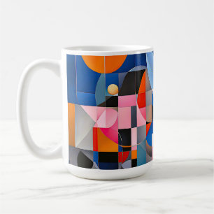 Taza De Café Gimnasio: Hues de azul y rosado en resumen