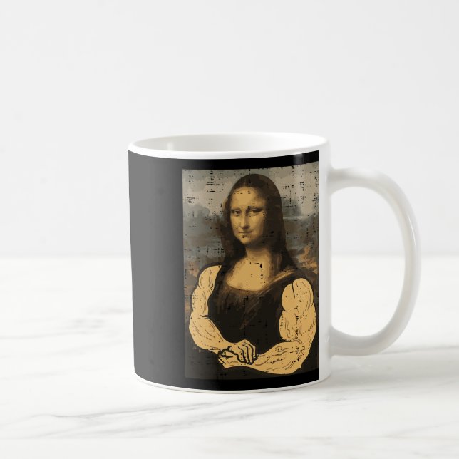 Taza De Café Gimnasio Mona Lisa Muslo Diversión entrenamiento F (Derecha)