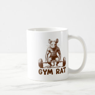 Taza De Café Gimnasio Rata Fitness Culturismo Divertido Entrena