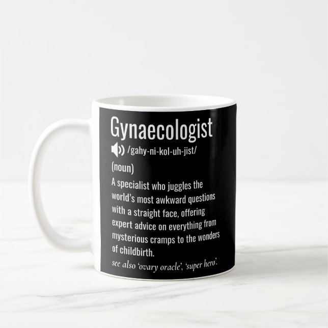 Taza De Café Ginecólogo divertido ginecólogo de definición (Izquierda)