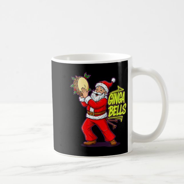 Taza De Café Ginga Bells Santa Brazilian Party Holiday Christma (Derecha)