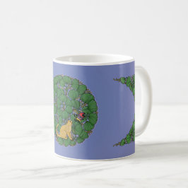 Taza De Café Ginger cat mira una mariposa