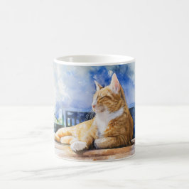 Taza De Café Ginger Cat Relaxing Classic Mug