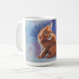 Taza De Café Ginger Kitten en luz pastel