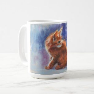 Taza De Café Ginger Kitten en luz pastel