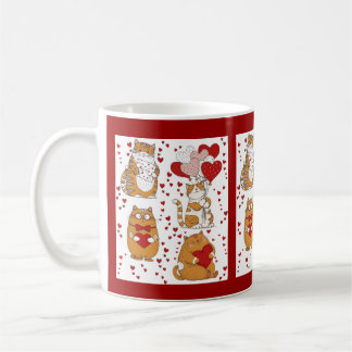 Taza De Café Ginger orange cat Valentine