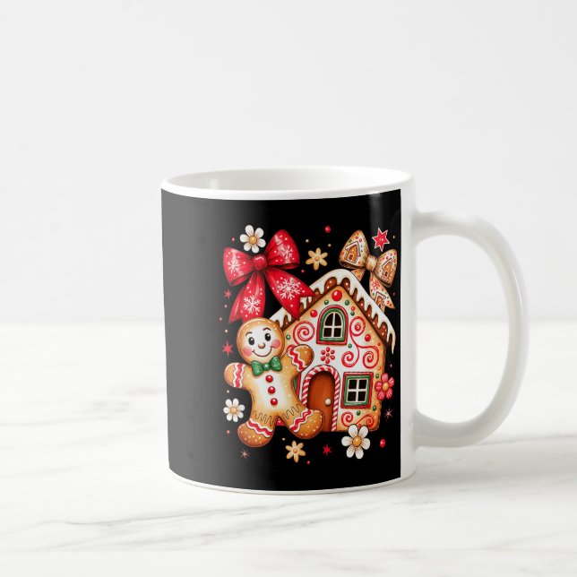 Taza De Café Gingerbread Christmas Bow Christmas House Retro Co (Derecha)