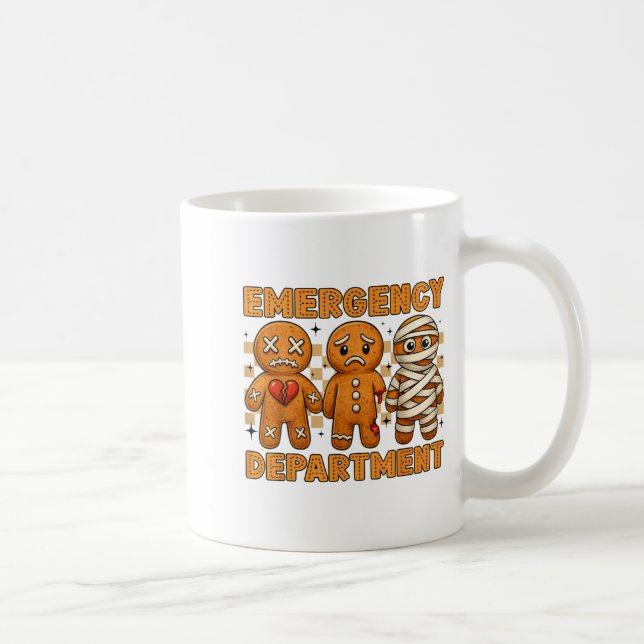 Taza De Café Gingerbread Emergency Department Christmas Nurse D (Derecha)
